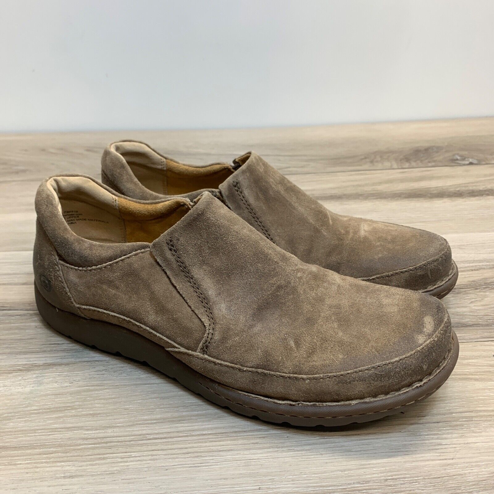 Born Loafer Mens 9.5 Brown Distressed Leather Nigel Slip On Comfort Hand Crafted